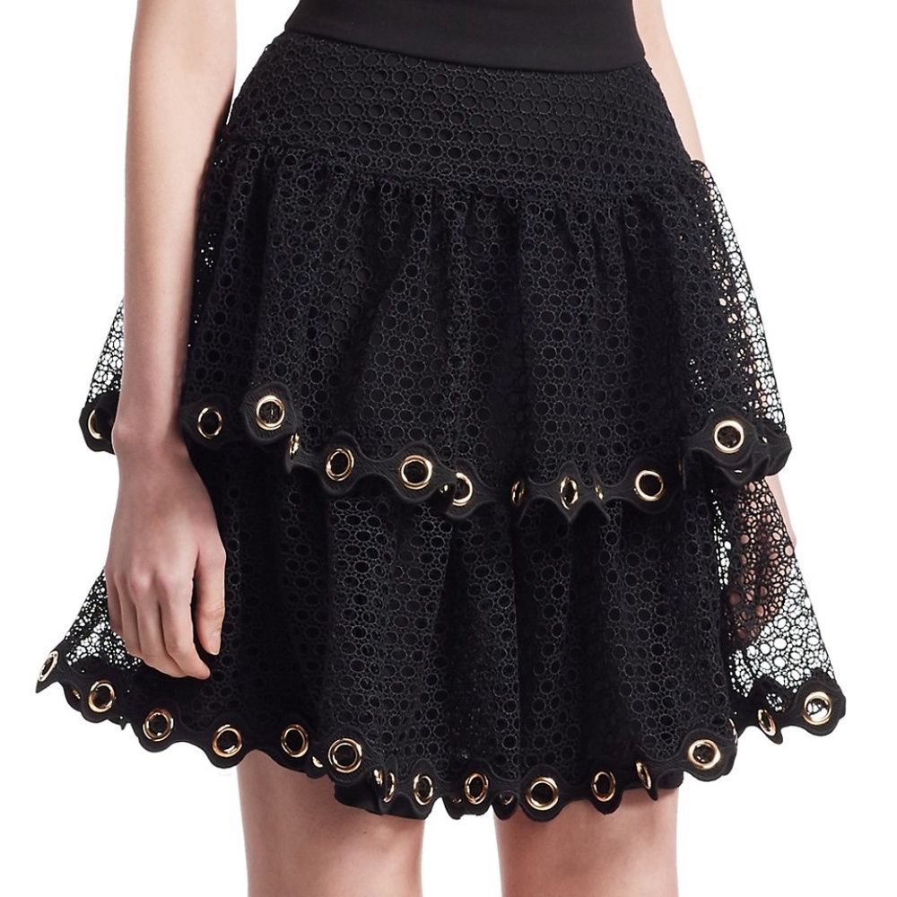 Maje Black Skirt with Gold Accents